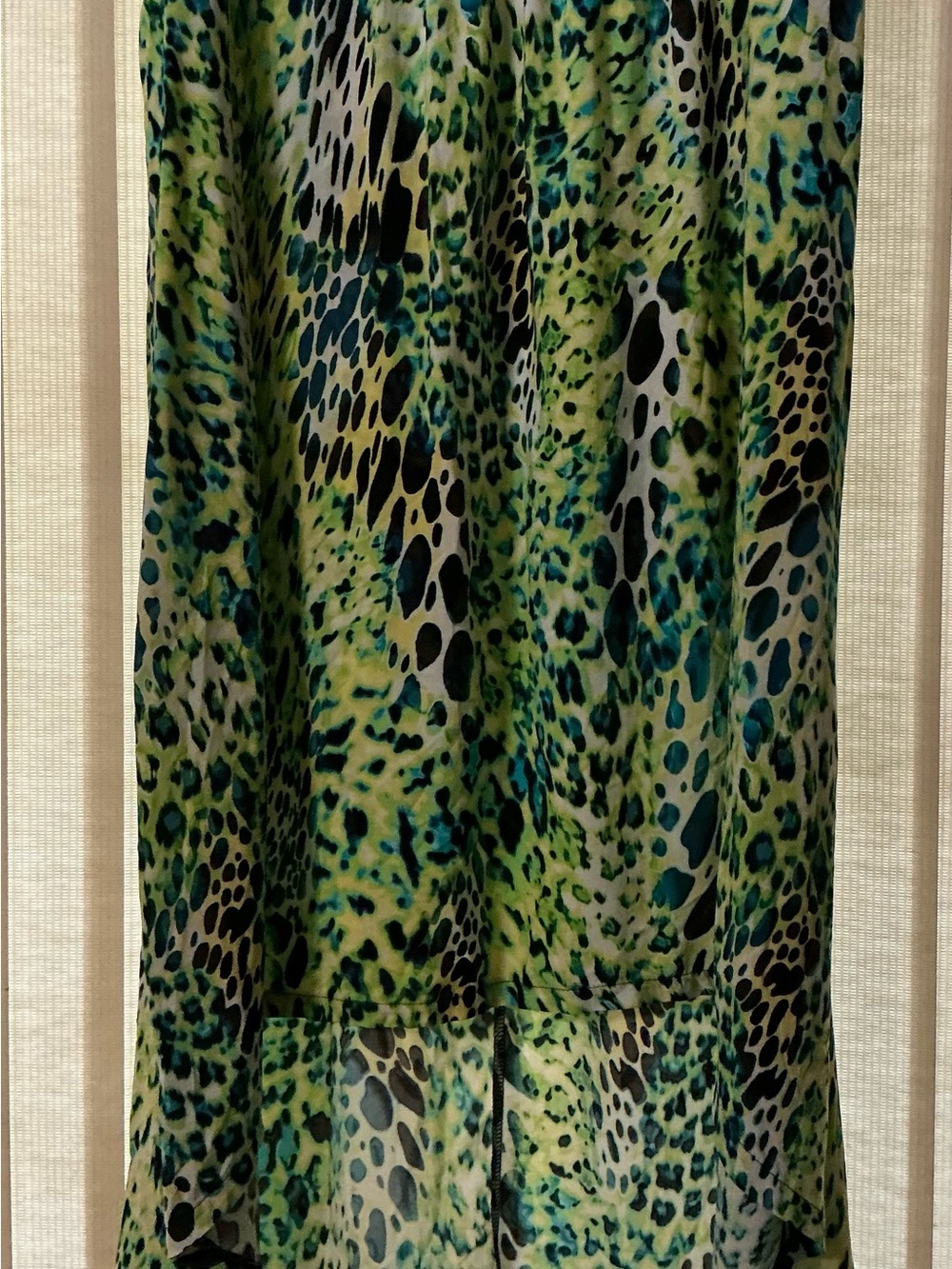 Cato Green and Teal Animal-Print High-Low Skirt XL